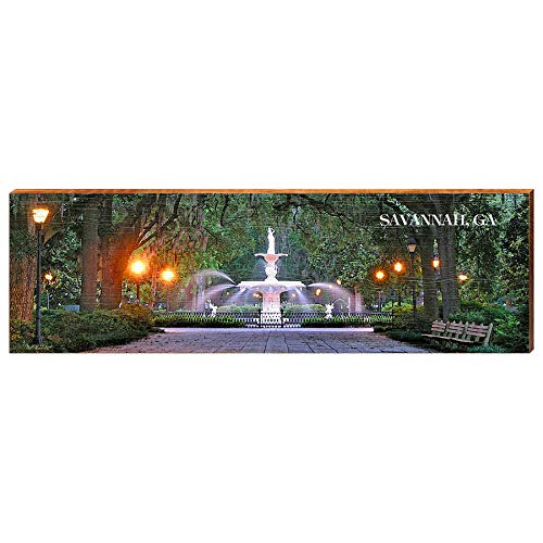 Forsyth Park Georgia Sign Home Decor Art Print on Real Wood