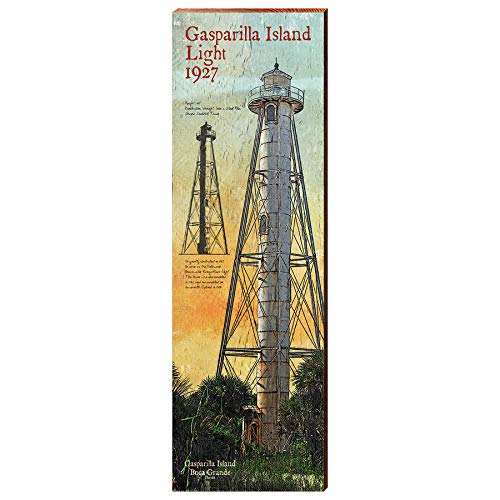 Gasparilla Island Lighthouse Home Decor Art Print on Real Wood