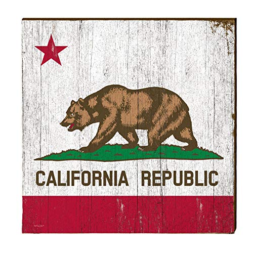 California Flag Home Decor Art Print on Real Wood (18"x18")-Mill Wood Art