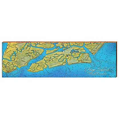 Mill Wood Art Fripp Island, Sc Map Home Decor Art Print On Real Wood