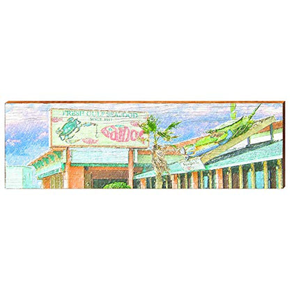 Gaidos Seafood Home Decor Art Print on Real Wood