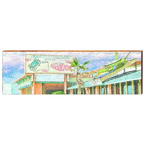Gaidos Seafood Home Decor Art Print on Real Wood