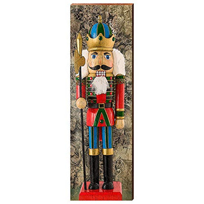 Nutcracker with Crown Home Decor Art Print on Real Wood