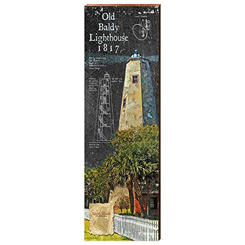 Old Baldy Lighthouse, North Carolina Wooden Sign | Wall Art Print on Real Wood