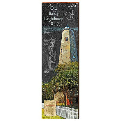 Old Baldy Lighthouse, North Carolina Wooden Sign | Wall Art Print on Real Wood