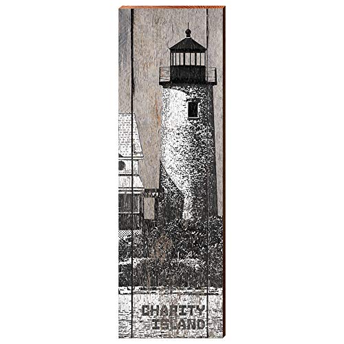 Charity Island Lighthouse, Michigan Wooden Sign | Wall Art Print on Real Wood 