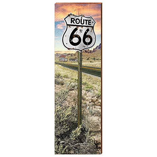 Route 66 Home Decor Art Print on Real Wood