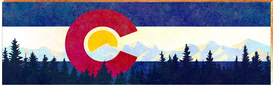 Colorado Flag Wooden Sign | Wall Art Print on Real Wood 