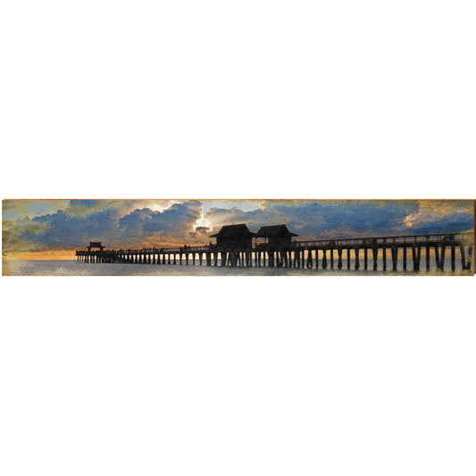 Naples Pier | Wall Art Print on Real Wood