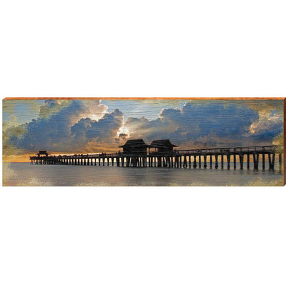 Naples Pier | Wall Art Print on Real Wood