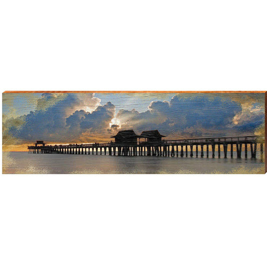 Naples Pier | Wall Art Print on Real Wood