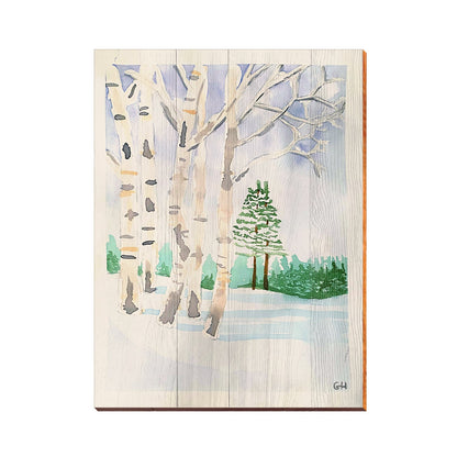 Winter Scene | Wall Art Print on Real Wood