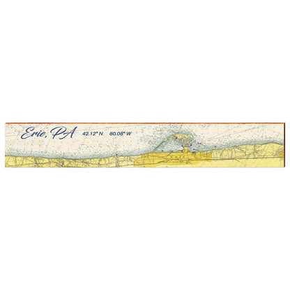 Map of Presque Isle, Erie Pennsylvania | Wall Art Print on Real Wood