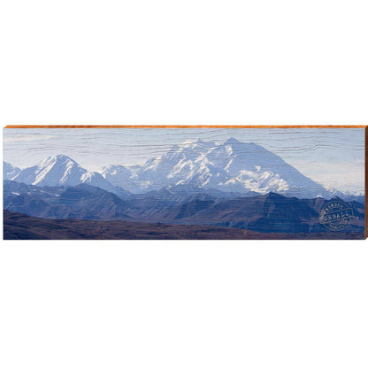 Denali Mountain | Wall Art Print on Real Wood