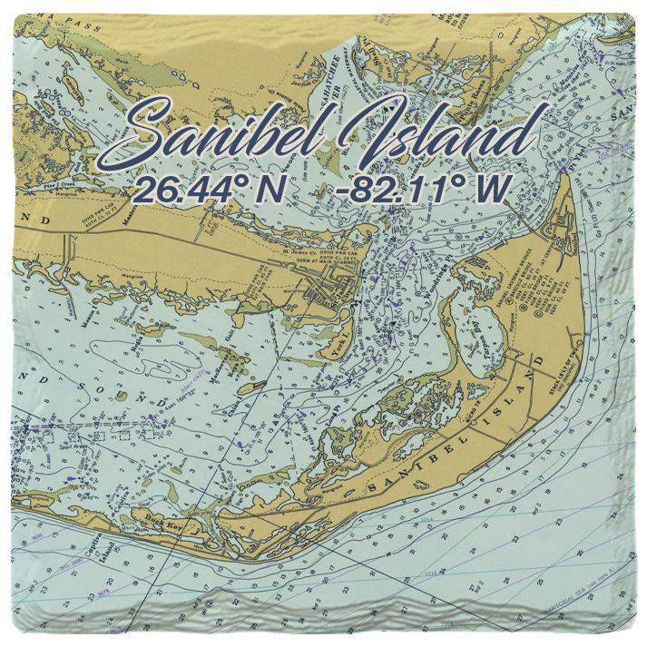 Sanibel Island NOAA Chart Coaster