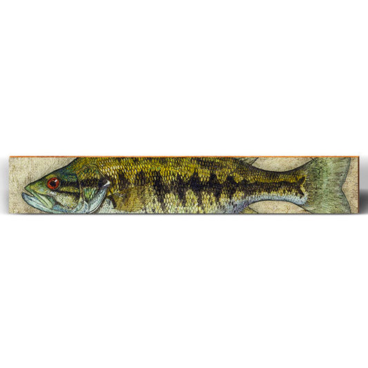 Small Mouth Bass Large | Wall Art Print on Real Wood