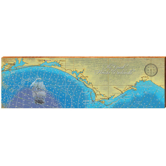 The Great Florida Panhandle Map | Wall Art Print on Real Wood