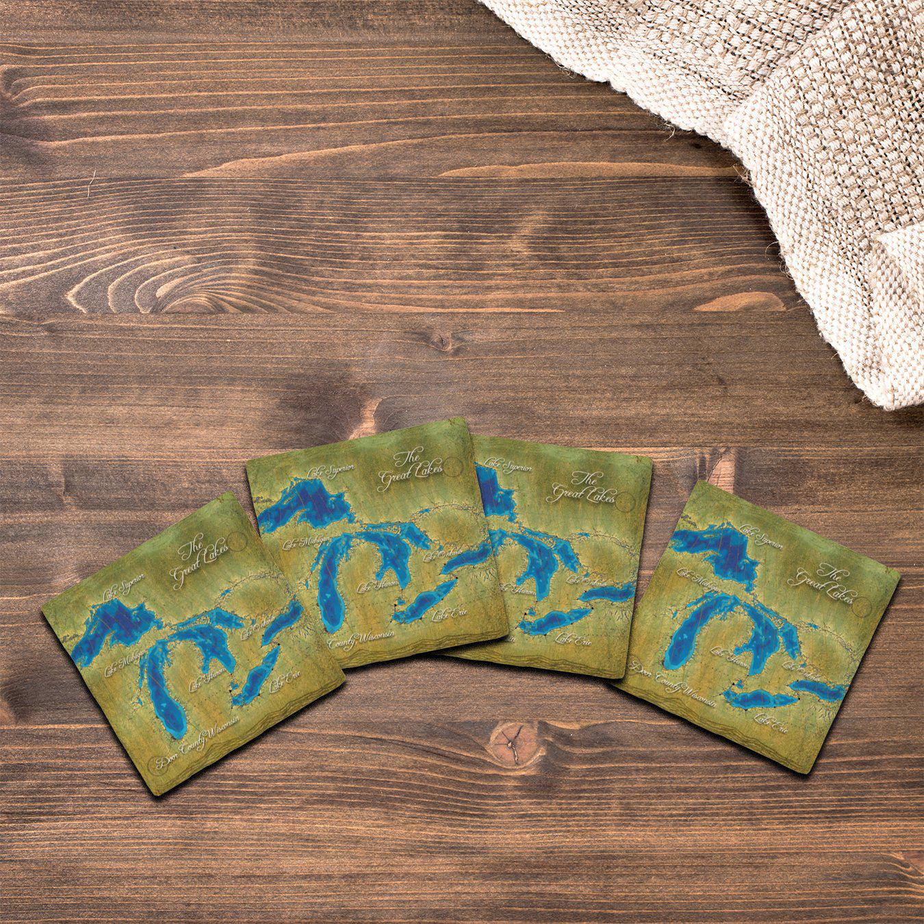 Great Lakes NOAA Map | Drink Coaster