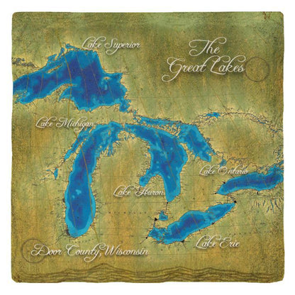 Great Lakes NOAA Map | Drink Coaster