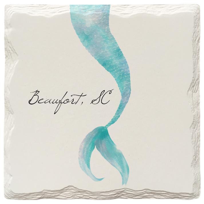 Mermaid Tail Beaufort, SC | Absorbent Ceramic Drink Coaster