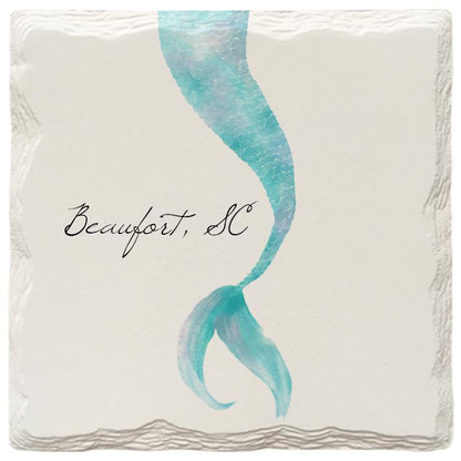 Mermaid Tail Beaufort, SC | Absorbent Ceramic Drink Coaster