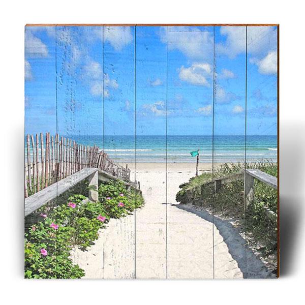 Sunny, Salty Beach Access | Wall Art Print on Real Wood