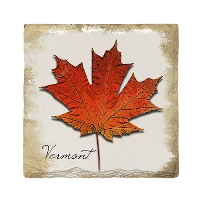 Vermont Maple Leaf | Absorbent Ceramic Drink Coaster