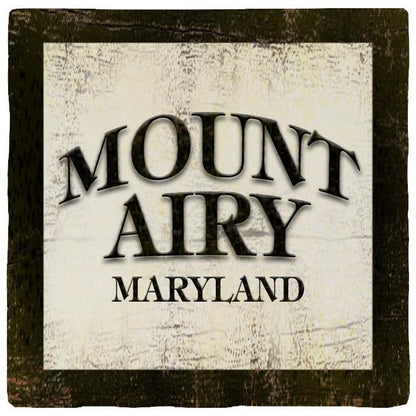 Mount Airy, Maryland Black & White | Absorbent Ceramic Drink Coaster