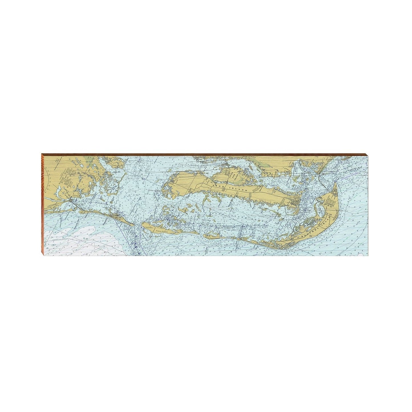 Pine Island, Sanibel Island, Captiva Island, and Cayo Costa, Florida Map Wooden Sign | Wall Art Print on Real Wood