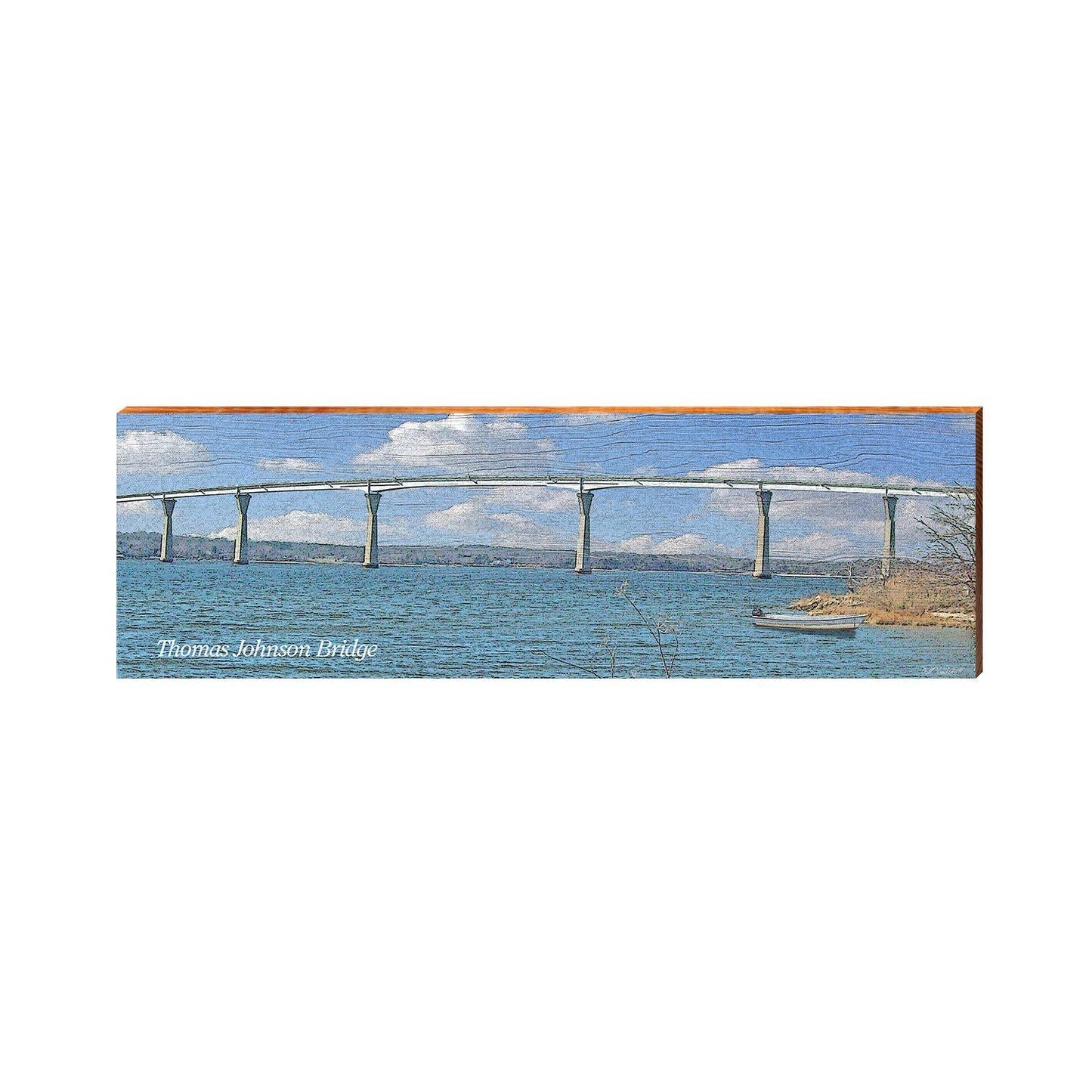 Thomas Johnson Bridge Coastal Bridge | Wall Art Print on Real Wood