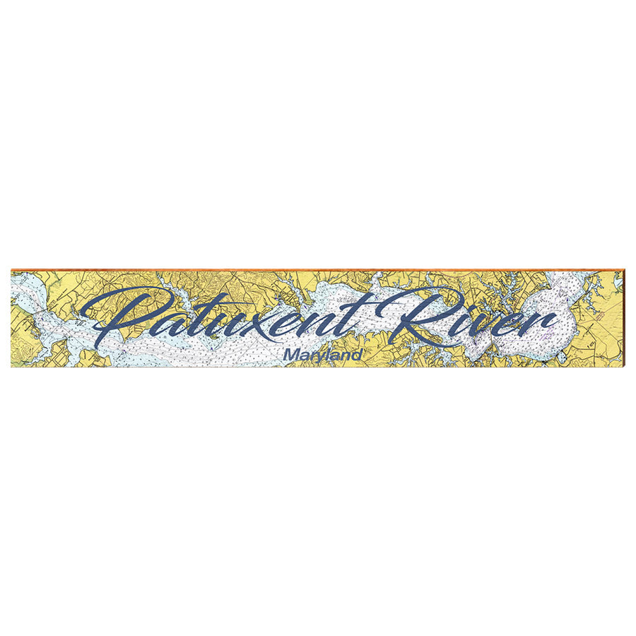 Patuxent River, Maryland Map Wooden Sign | Wall Art Print on Real Wood