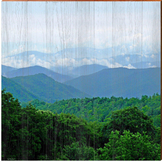 Blue Ridge Mountains | Wall Art Print on Real Wood