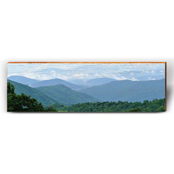 Blue Ridge Mountains | Wall Art Print on Real Wood