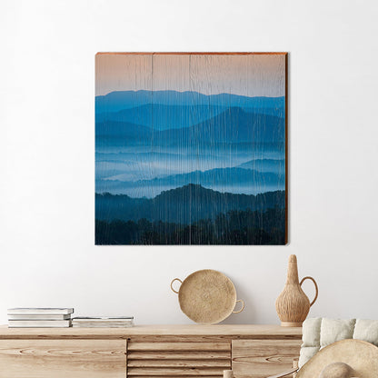 Blue Ridge Mountains | Wall Art Print on Real Wood