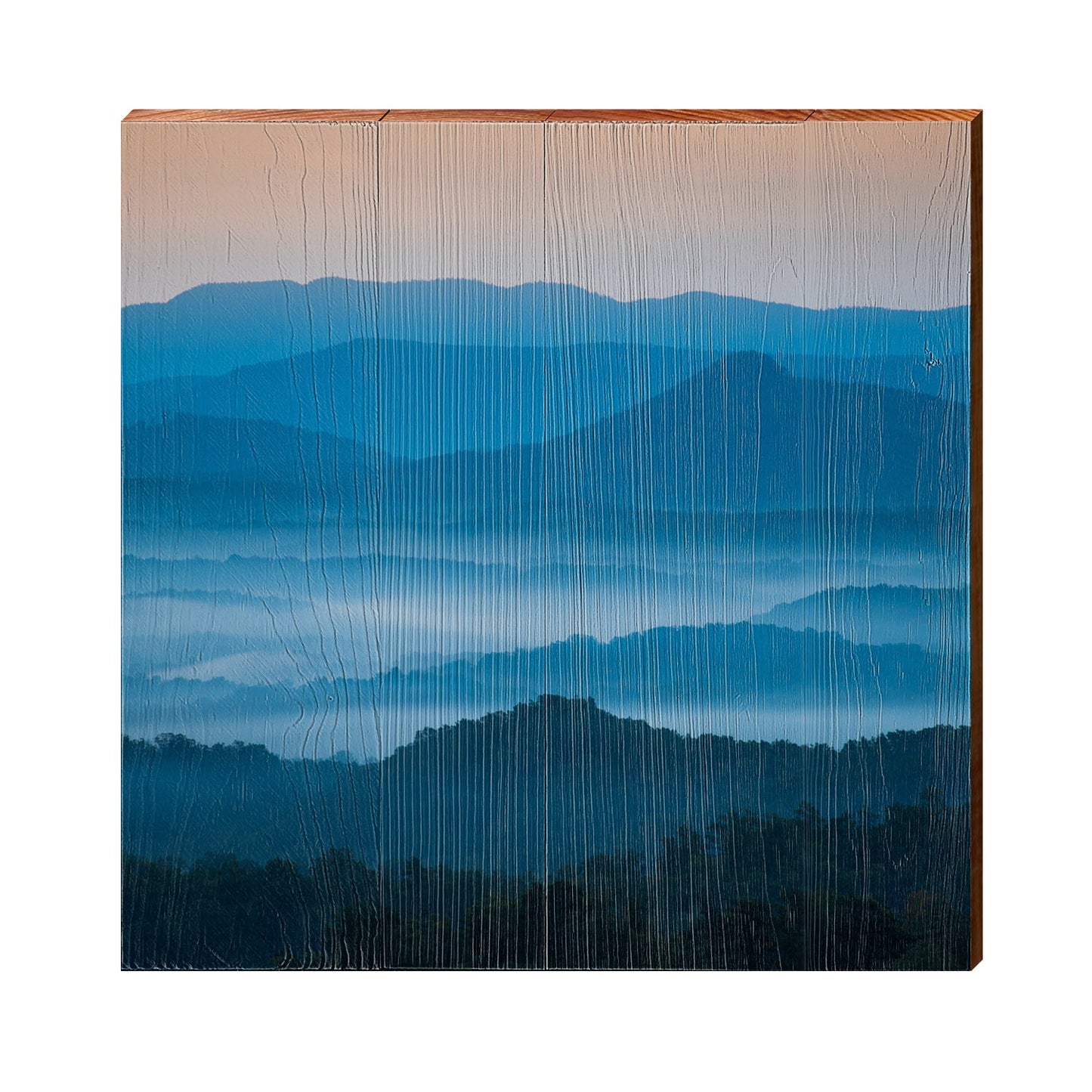 Blue Ridge Mountains | Wall Art Print on Real Wood