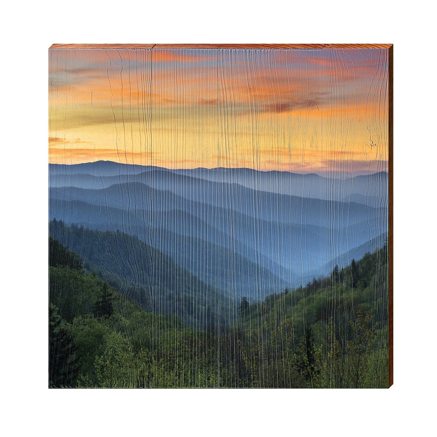 Blue Ridge Mountains | Wall Art Print on Real Wood