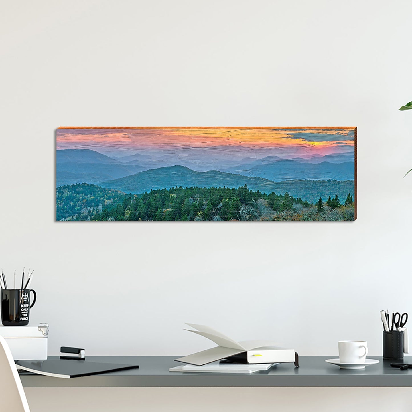 Blue Ridge Mountains | Wall Art Print on Real Wood