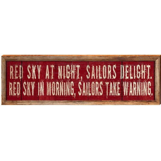 Red Sky at Night | Wall Art Print on Real Wood