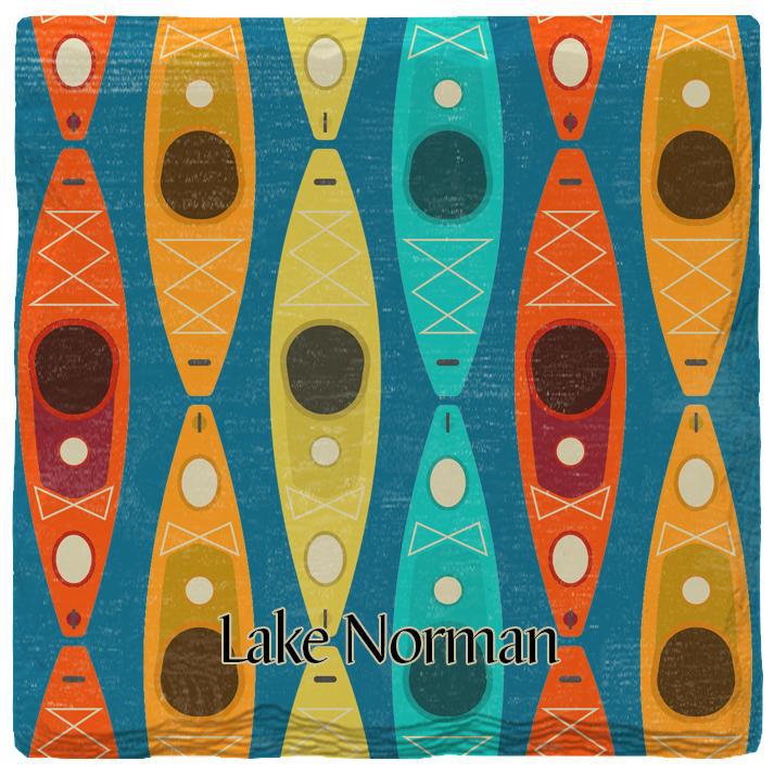 Lake Norman Kayak Pattern | Absorbent Ceramic Drink Coaster