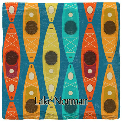 Lake Norman Kayak Pattern | Absorbent Ceramic Drink Coaster
