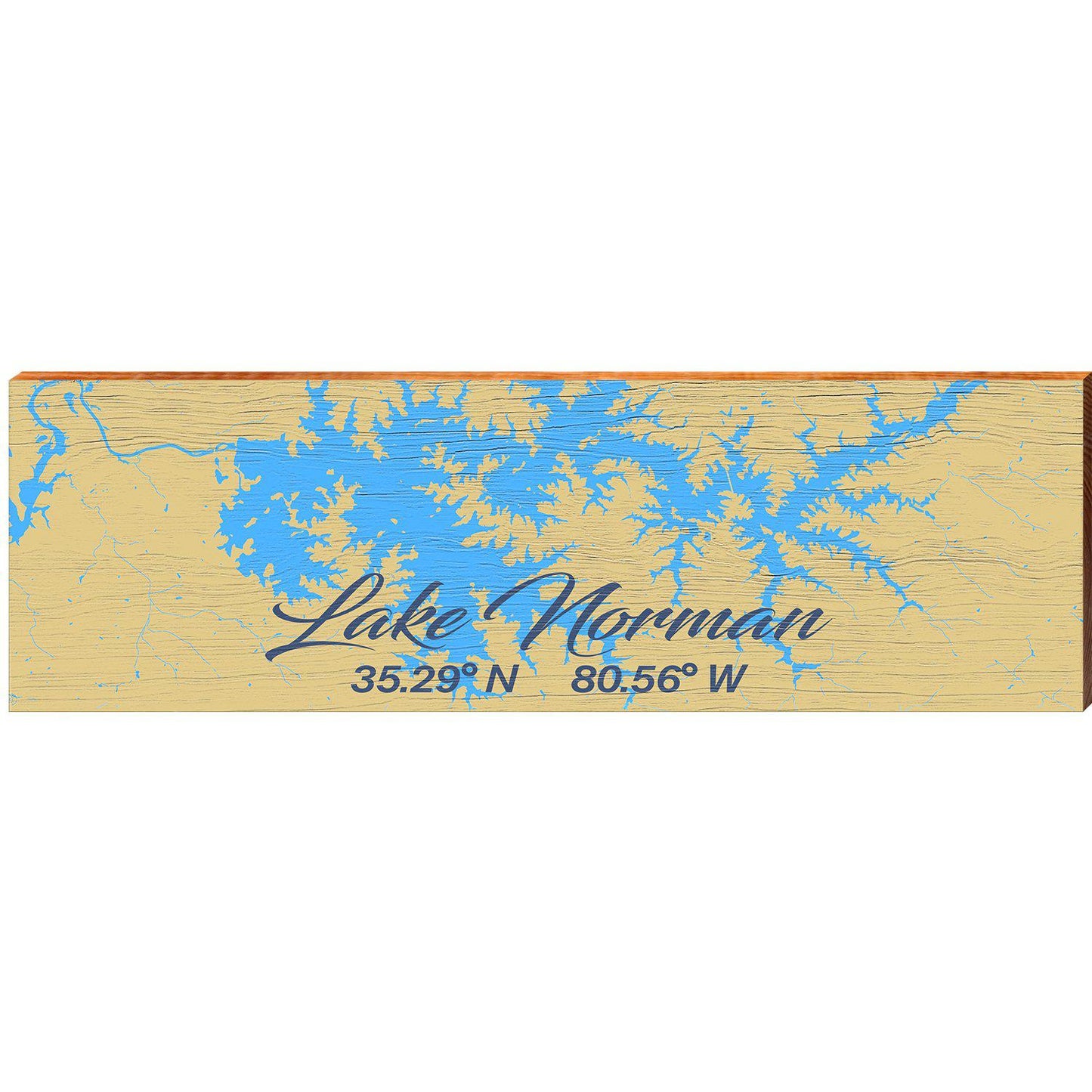 Lake Norman, North Carolina Navigational Styled Map Wall Art Wall Art | Wall Art Print on Real Wood