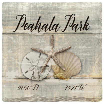 Peahala Park Triple Shells Grey | Absorbent Ceramic Drink Coaster