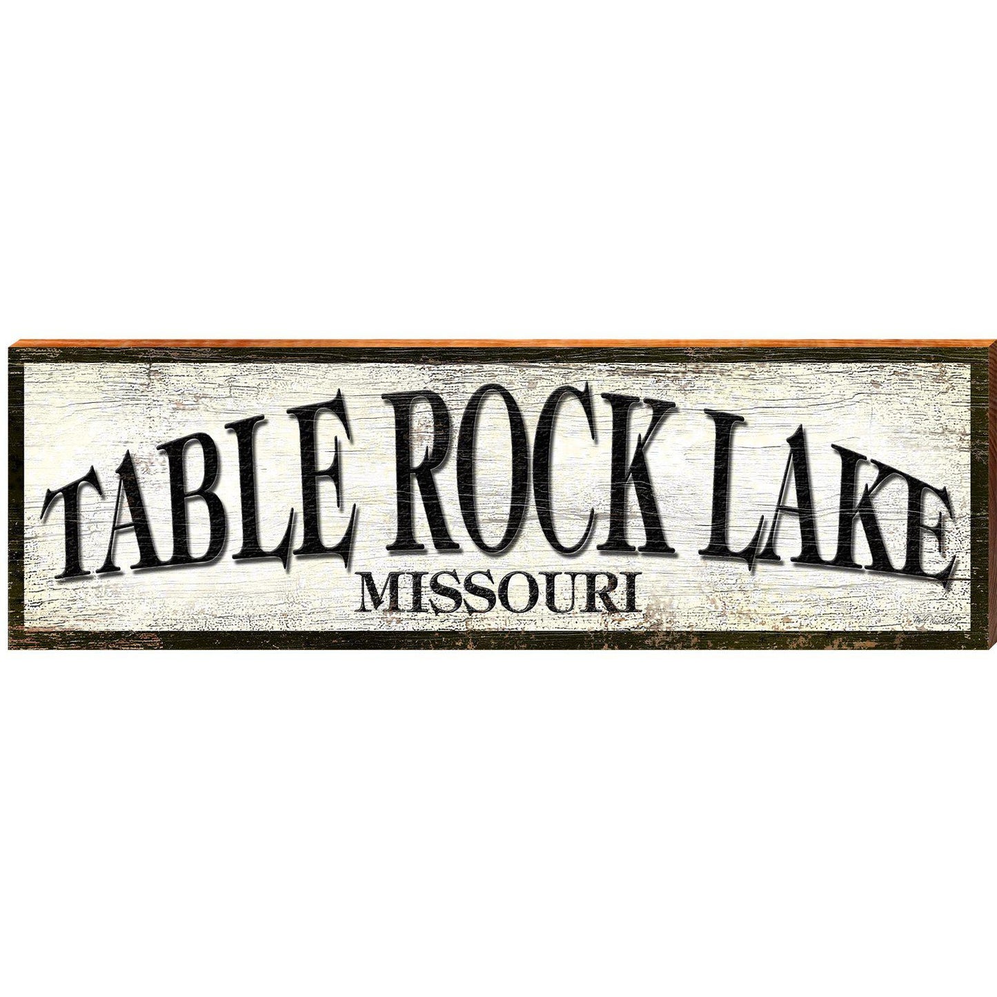 Table Rock Lake Missouri Black & White Sign | Wall Art Print on Real Wood