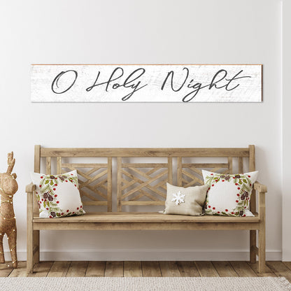 O Holy Night Christmas Sign | Wall Art Print on Real Wood