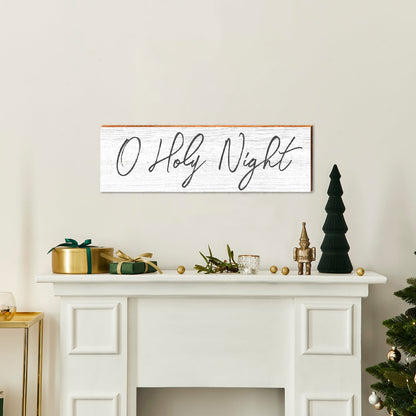 O Holy Night Christmas Sign | Wall Art Print on Real Wood