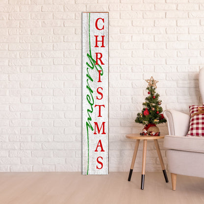 Merry Christmas Sign | Wall Art Print on Real Wood