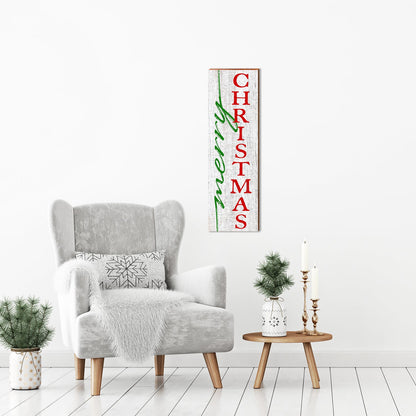 Merry Christmas Sign | Wall Art Print on Real Wood