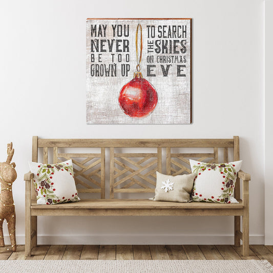 Christmas Ornament Sign | Wall Art Print on Real Wood