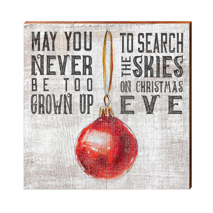 Christmas Ornament Sign | Wall Art Print on Real Wood