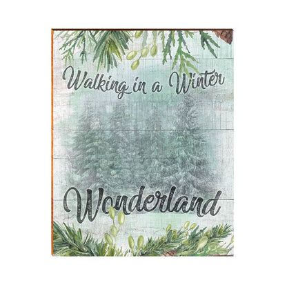 Winter Wonderland Christmas Sign | Wall Art Print on Real Wood